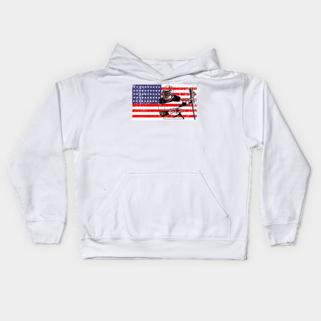 Lacrosse American Flag LAX Kids Hoodie by iloveducks11